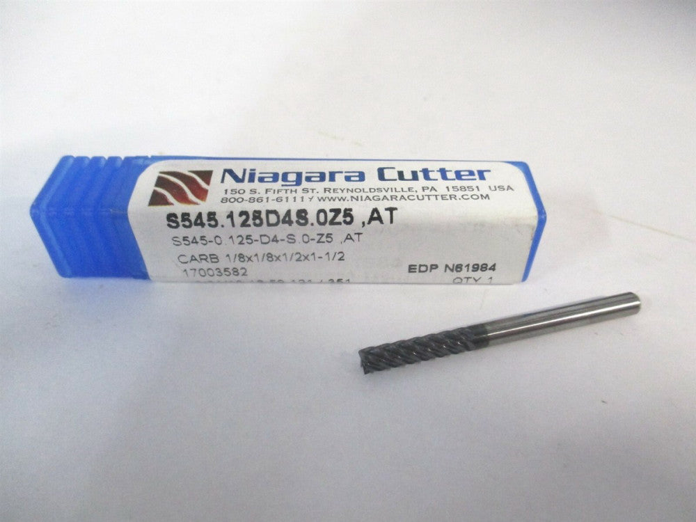 Niagara Cutter (17003582) 1/8 x 1/2 x 1/8" x 1-1/2" 5Fl Carbide Square End Mill 