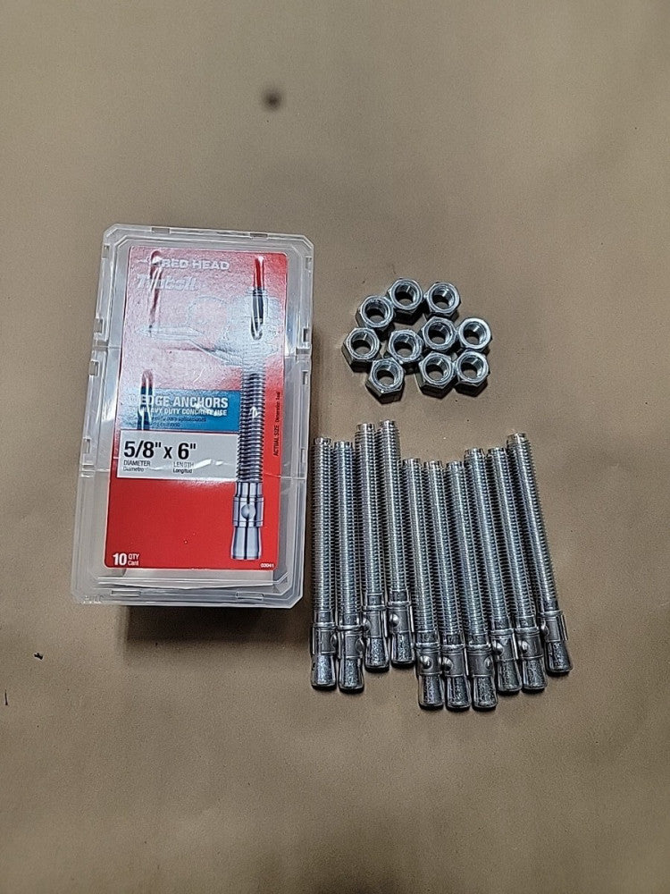 Red Head 5/8" x 6" Trubolt 304 Stainless Steel Wedge Concrete  Anchor Box Of 10