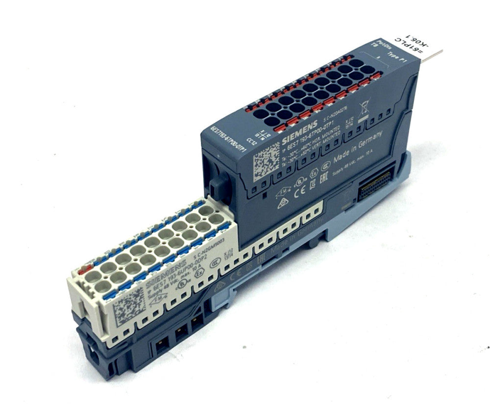 Siemens 6ES7193-6TP00-0TP1 PotDis-TB-P1-R Type P1 Module 6ES7193-6UP00-0DP2 Base