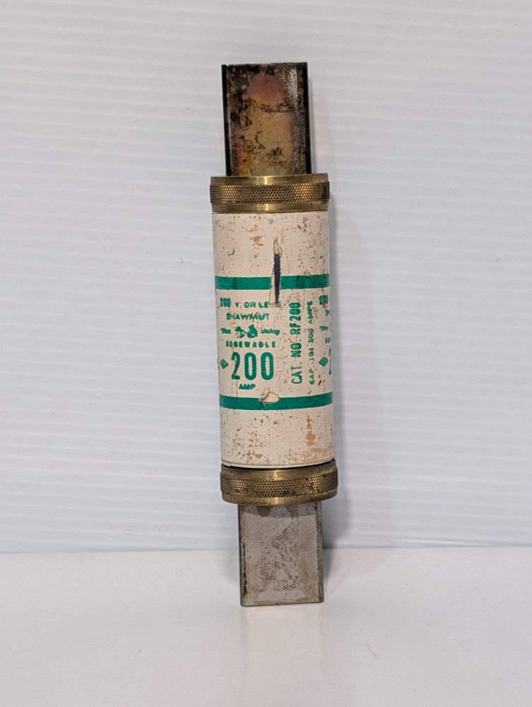 Shawmut RF200 Time Delay Renewable Fuse, 200A, 250v Max, RF Series