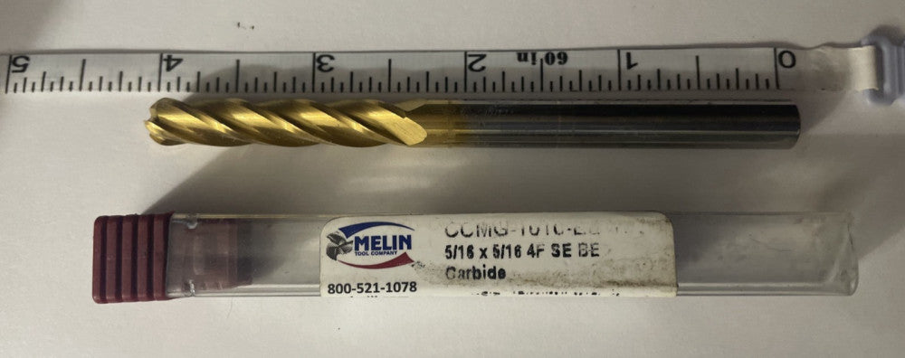 Melin carbide endmill bit 5/16 X 5/16 4F SE BE new