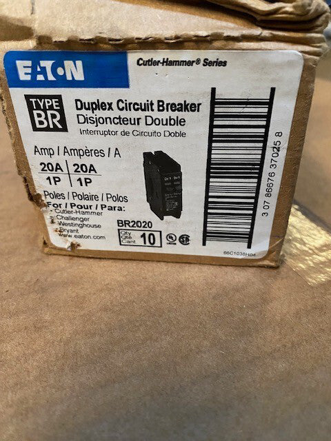 (10 PACK) Eaton - BR2020 -Molded Case Circuit Breaker 20A, 1-Phase, 120V