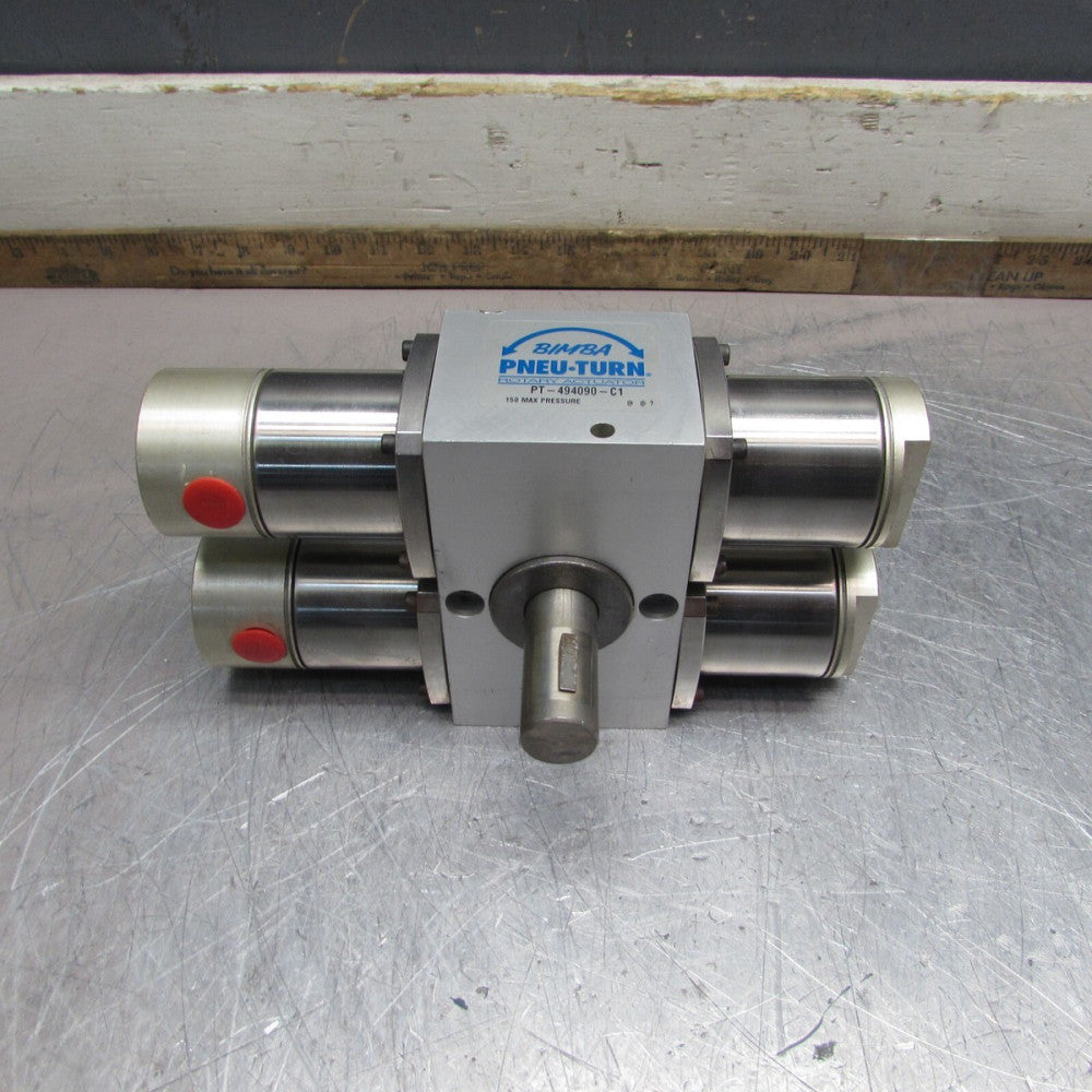 BIMBA PT-494090-C1 ,PNEU-TURN ROTARY ACTUATOR, SS CYL. , 7/8" KEYED SHAFT, NOS!