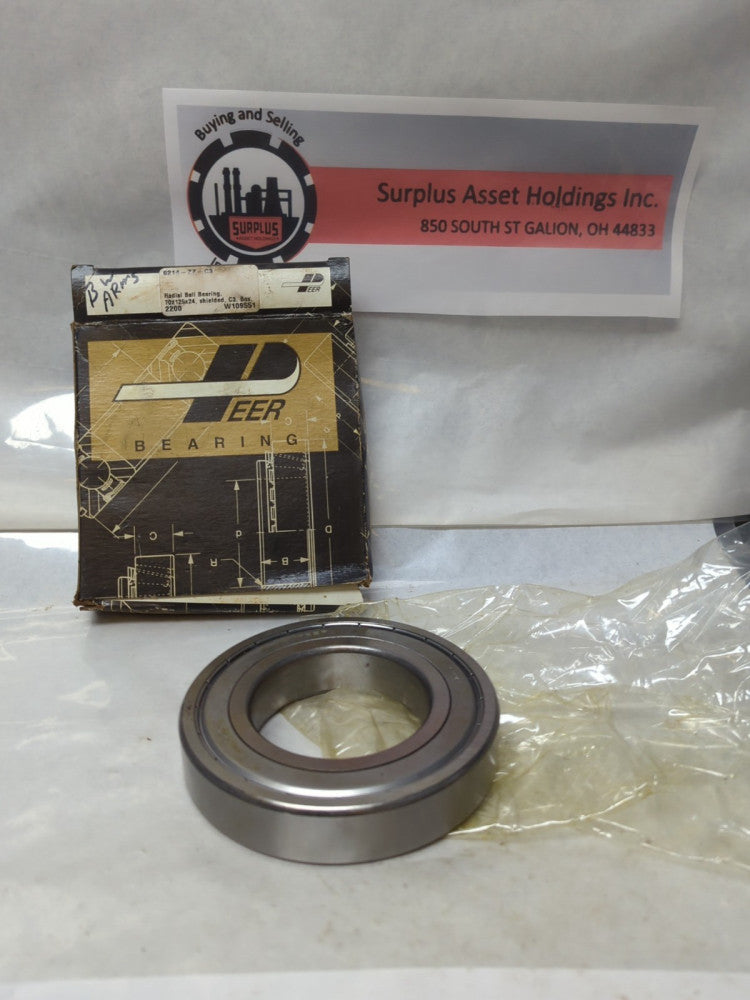 PEER,6214-ZZ-C3,METAL SHIELDED DEEP GROOVE BALL BEARING NOS