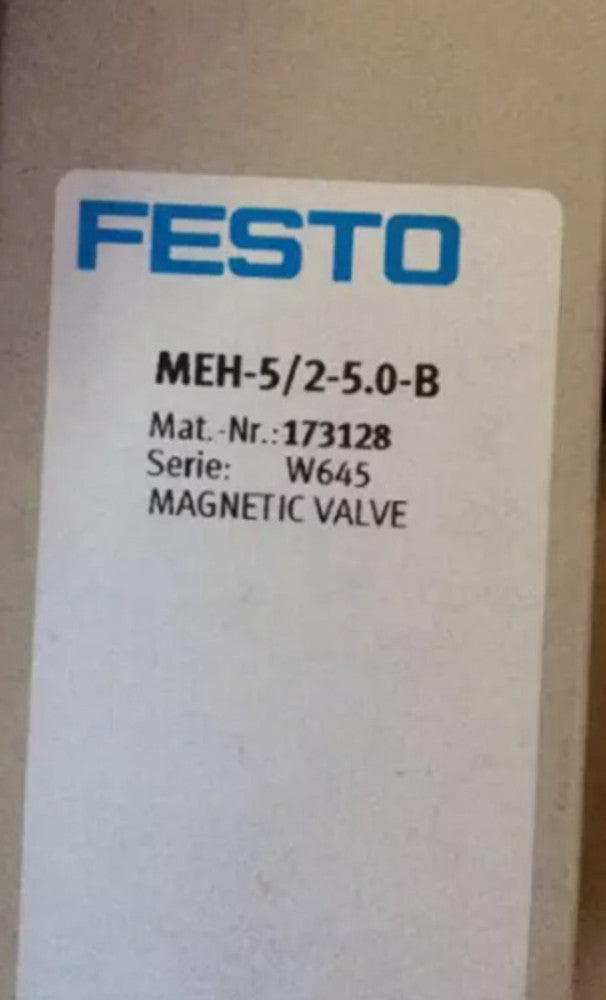 New FESTO MEH-5/2-5.0-B 173128 Solenoid Valve - US Stock