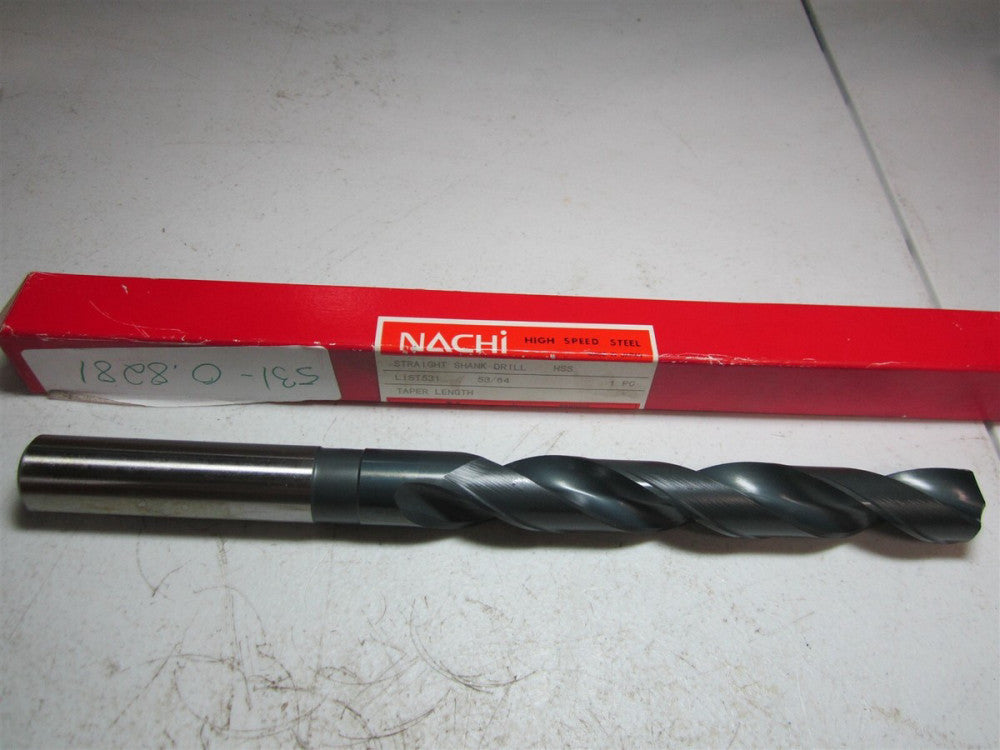 Nachi (531) 1057534 53/64" 118° 10-3/4" OAL M35 5% Cobalt Coolant Fed Drill