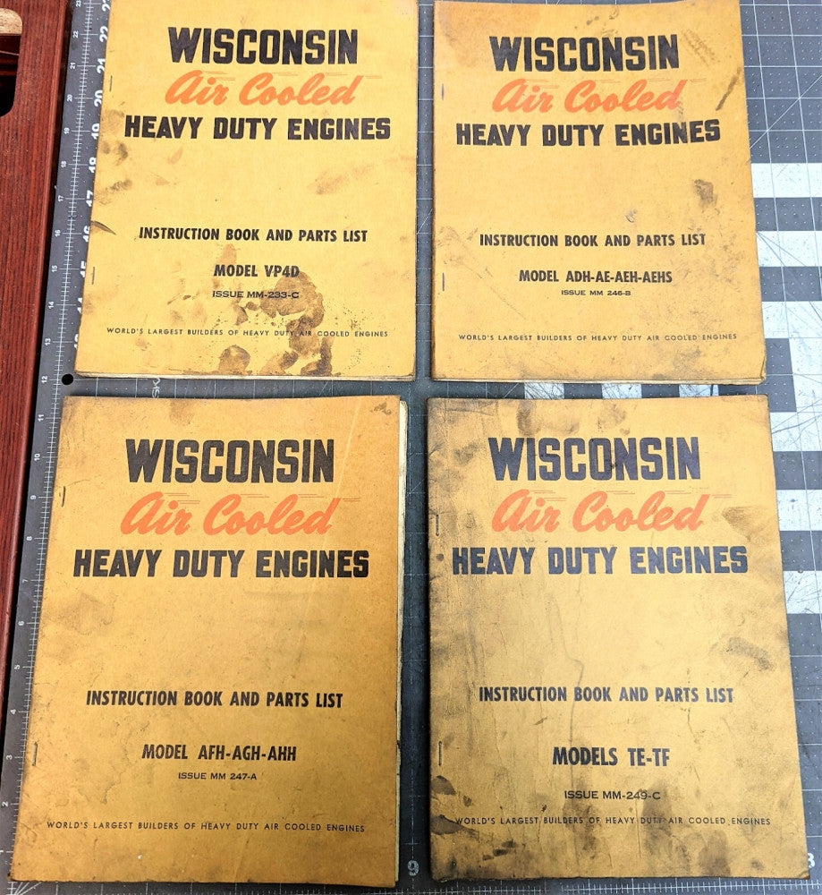 (18)Wisconsin Engine Instruction Book & Parts List Manual MM-265-D & Others[D1S4