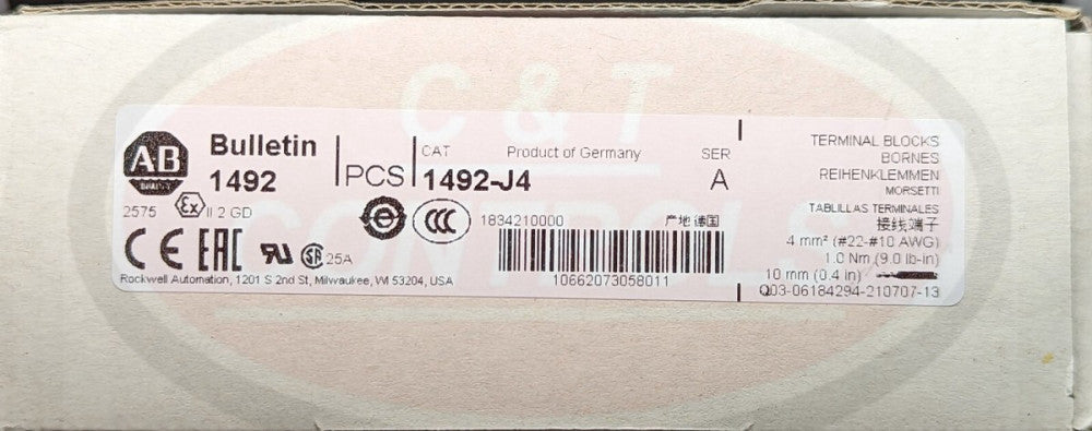 Allen Bradley 1492-J4 Feed Through Terminal Block Brand New Lot of 10 USA Stock