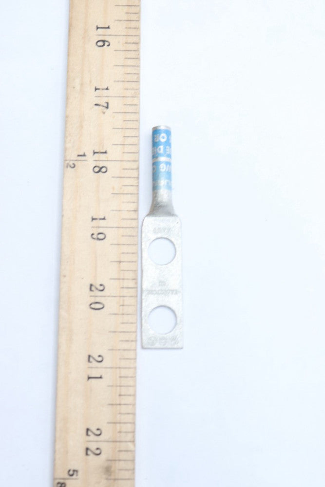 Burndy 2-Hole Long Barrel Compression Terminal #6 AWG 3/8" x 1" x 0.63" x 3.22"