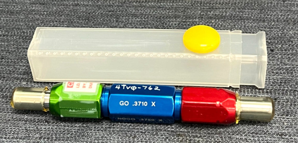 GO NO GO .3710" & .3750" X PIN PLUG GAGE OAL 5-1/4"