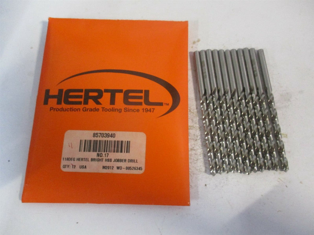 (85703940) #17 118° 2-3/16" x 3-3/8" OAL High Speed Steel Jobber Drill - Qty 11 