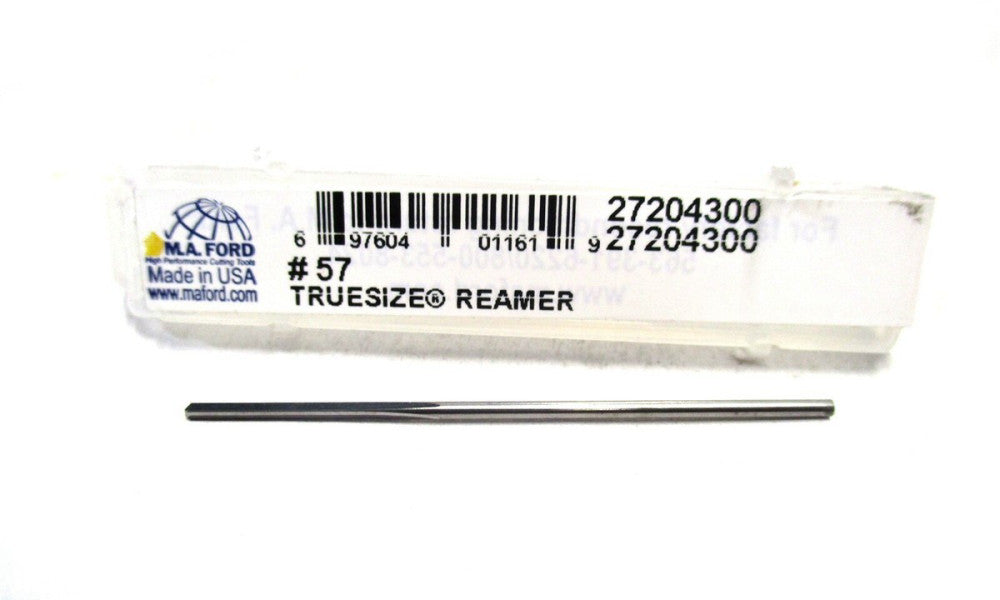 M.A. Ford (27204300) #57 .043" x 3/8 x 1-1/2 4-Flute RH Carbide Chucking Reamer