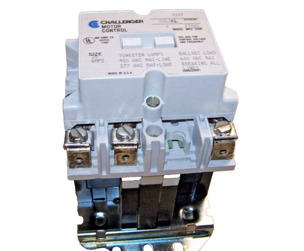 NEW CHALLENGER 30 AMP LIGHTING CONTACTOR 24 VAC COIL 480/277 VAC 4104CU1336  