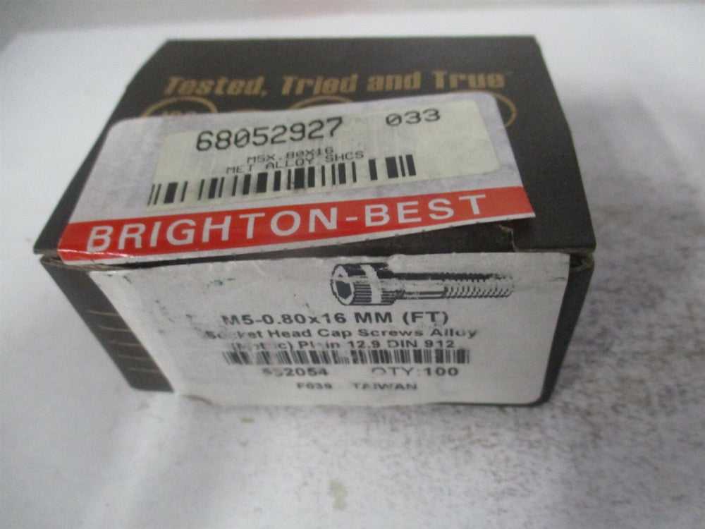 (532054P) M5x0.80 Metric Coarse Alloy Steel Hex Socket Cap Screw - Pack of 100