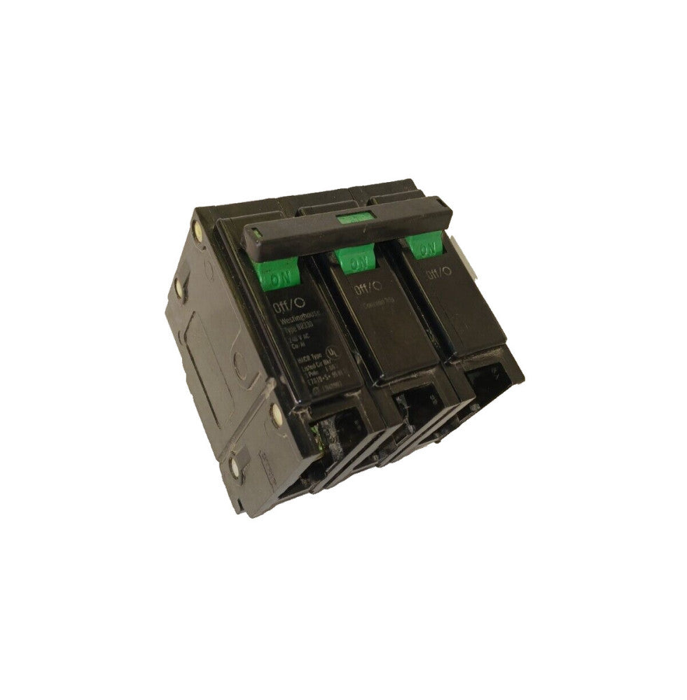 WESTINGHOUSE 30 AMP CIRCUIT BREAKER 3 POLE 240 VAC  BR330 (FLAW)