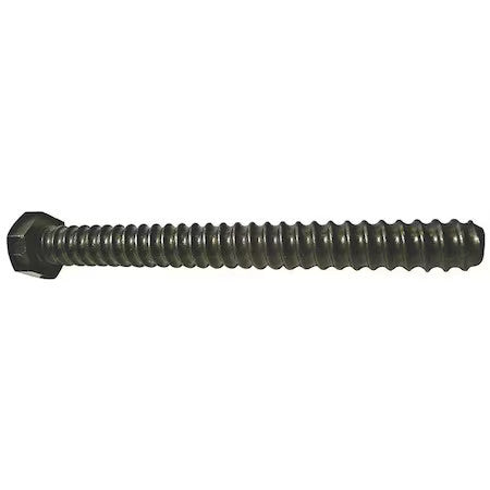 Zoro Select 264018G Grade 2, 1/2"-6 Coil Bolt, Plain Steel, 4 In L, 5 Pk