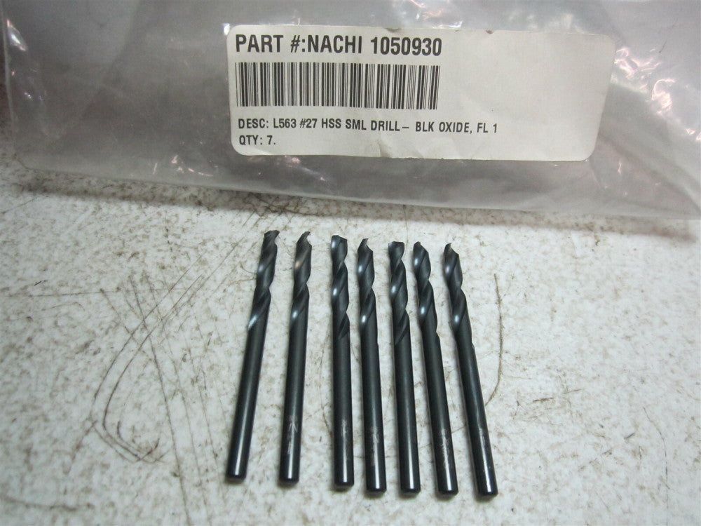 Nachi (1050930) #27 L563 High Speed Steel Small Drill Bit - Pack of 7