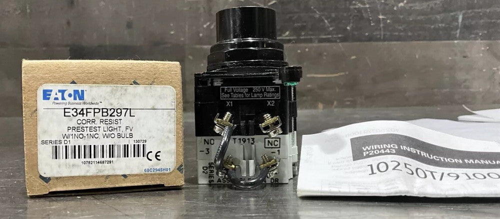 EATON PRESTEST LIGHT (#E34FPB297L) 10250T/91000T/E34 W/1NO-1NC, W/O Nos Surplus