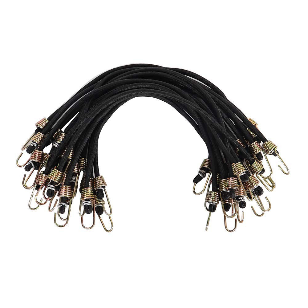 10-Inch Mini Bungee Cords 20 Pieces Rubber Stretchy Bungee Cords with Steel H...