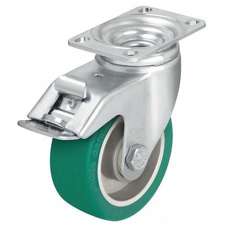 Zoro Select L-Alst 100K-12-Fi Swivel Plate Caster,Poly,4 In.,400 Lb.,C