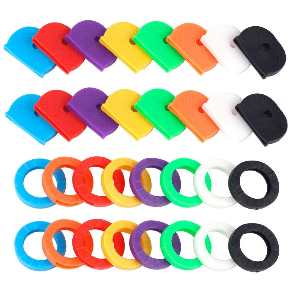 HUIHUIBAO 32 Pieces Key Caps Tags Covers Plastic Key Identifier Ring Label ID...