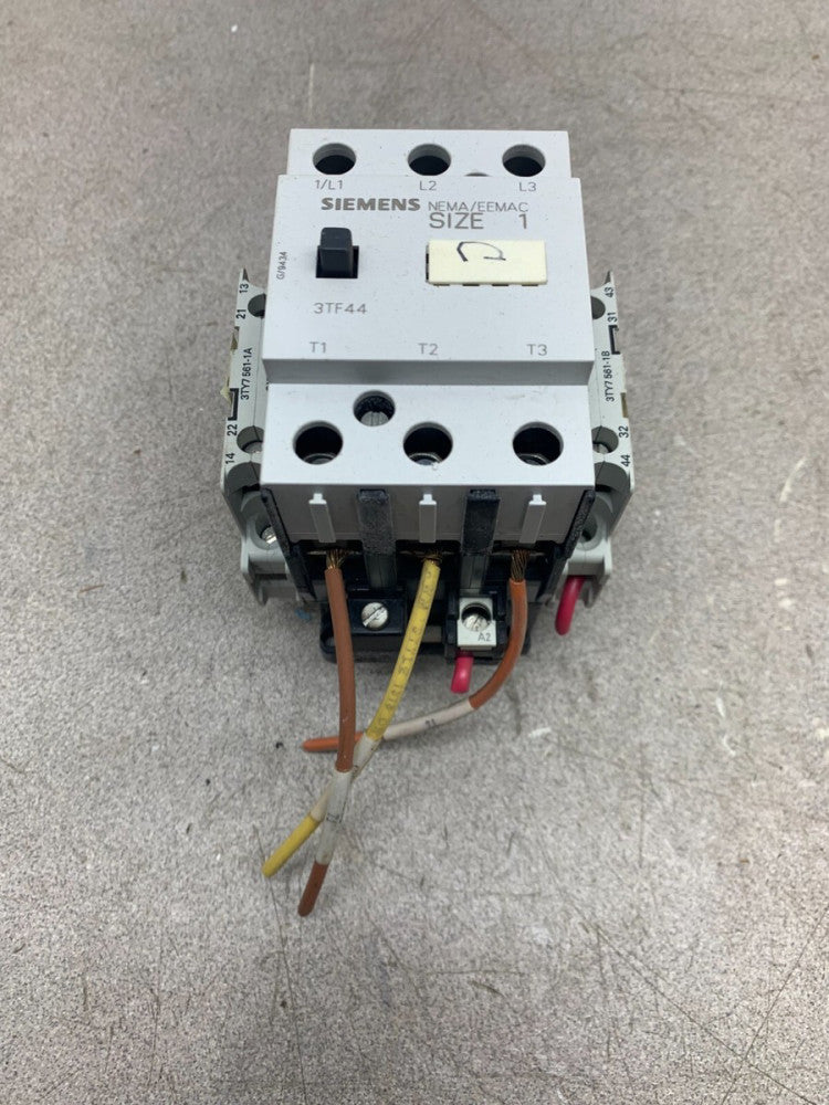 USED SIEMENS 3TF44 SIZE 1 STARTER 110/120V. COIL 3TF4422-0A1