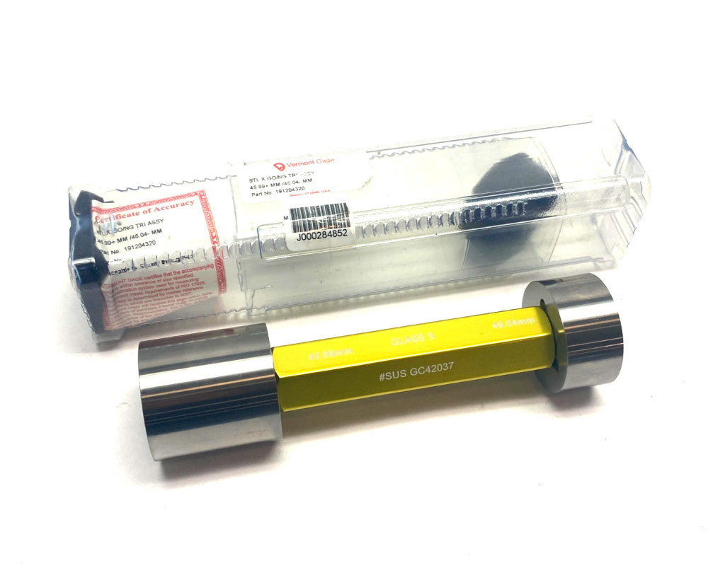 Vermont Gage 191204320 Trilock GO/NO-GO Assembly Steel Class X 45.99+mm/46.04-mm