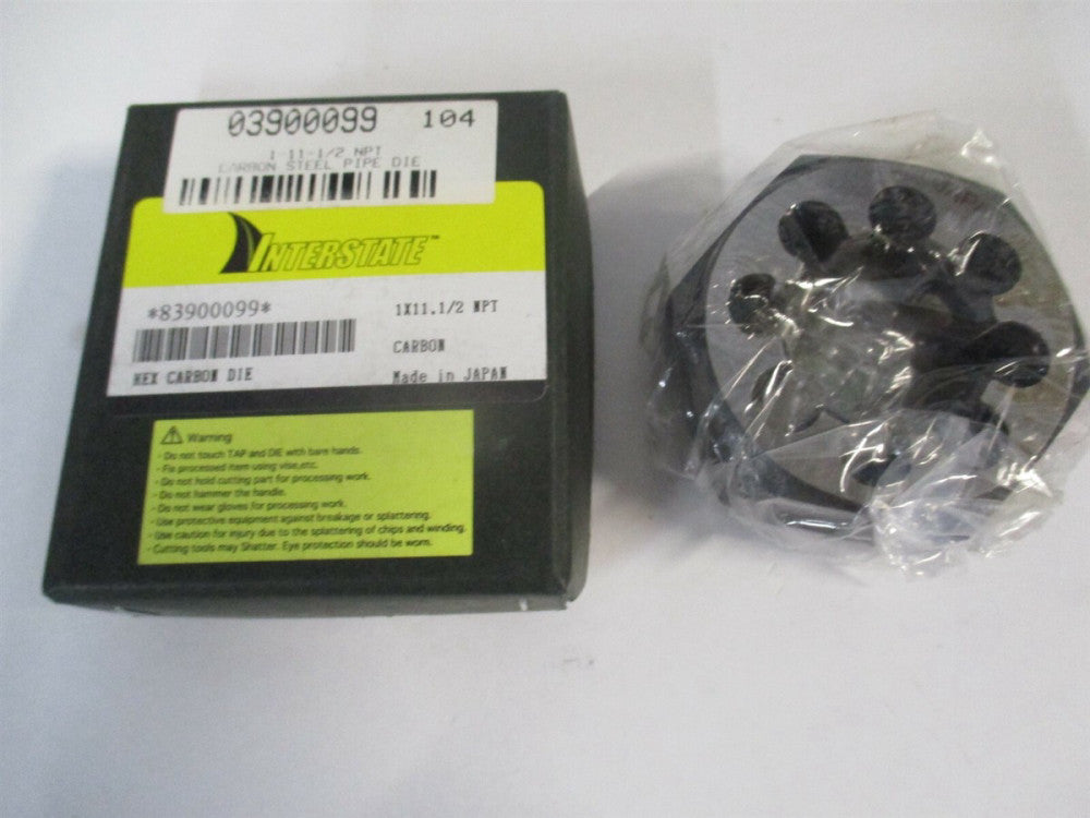 (365-0032) 1 - 11-1/2 NPT x 2-3/8" Carbon Steel Nonadjustable Hex Pipe Die 