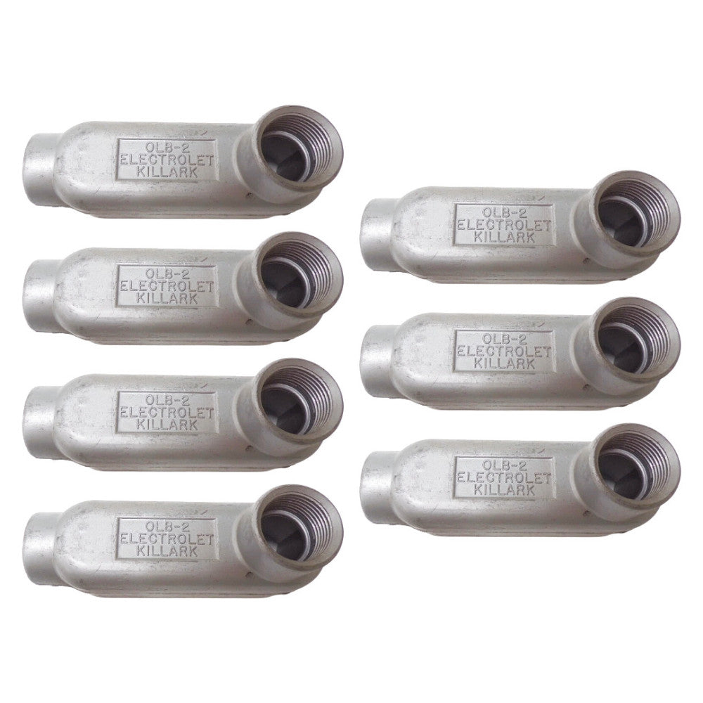 KILLARK OLB-2 CONDUIT BODIES (LOT OF 7) 3/4" 90° RIGID/IMC ALUMINUM