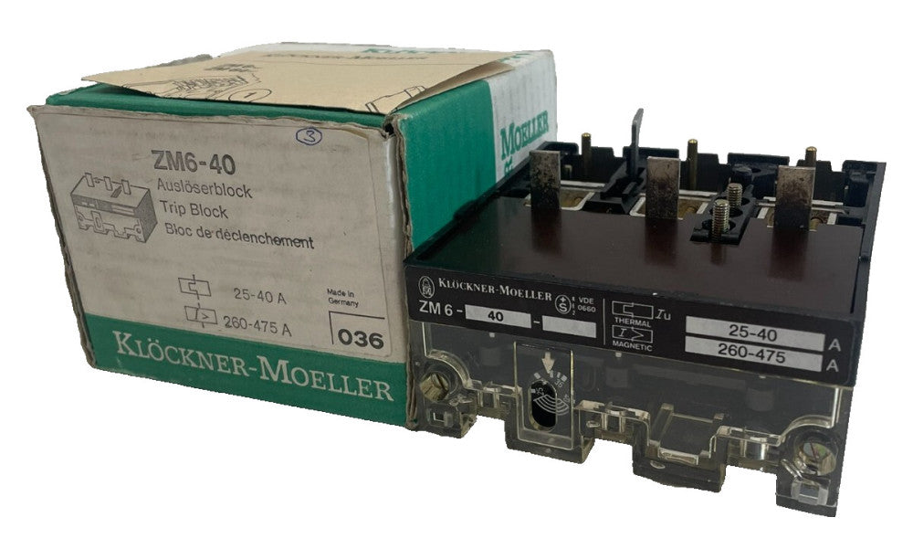 NEW KLOCKNER-MOELLER ZM6-40 TRIP BLOCK ZM640