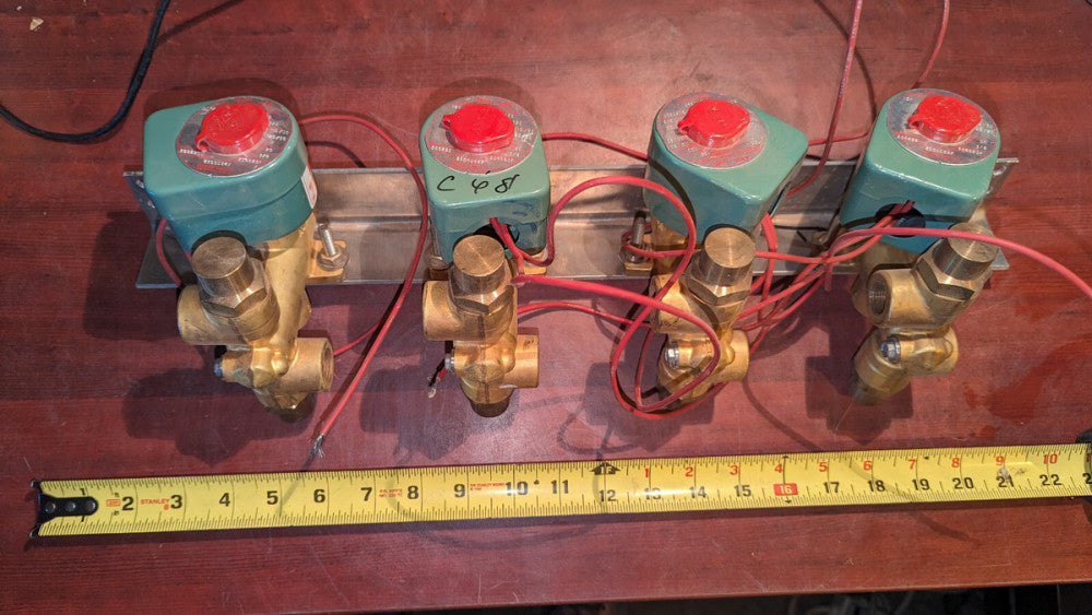 Lab Assembly w (4) Asco 8300D64F Valves 120psi 120VAC 20W 3/8"