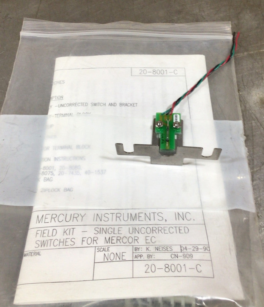 Mercury Instruments Field Kit Single Uncorrected Switches 20-8001-C 0808D Nos