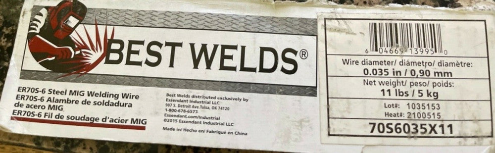 (2) NEW BEST WELDS 70S6035X11 ER70S-6 035 11 LB 70S6035X11