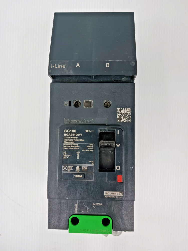 Square D PowerPact 100 Amp I-Line Circuit Breaker 2 Pole 480Y/277 VAC BGA24100Y1