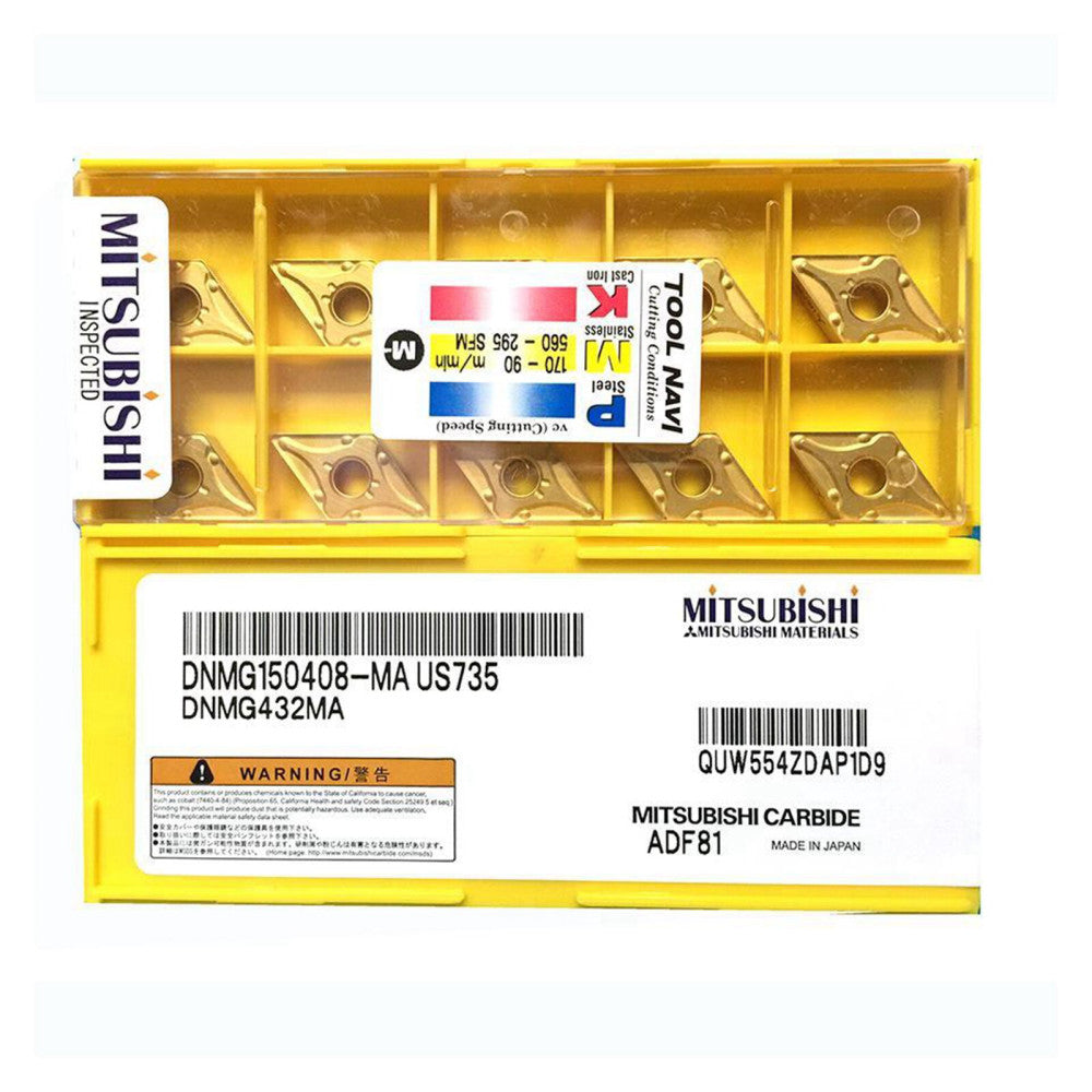 10PCS/New In Box MITSUBISHI DNMG150404-MA US735 DNMG431MA Carbide Inserts