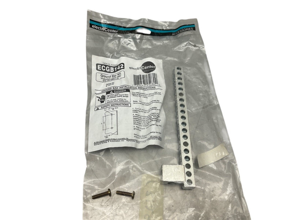electriCenter ECGB142 Ground Bar Kit 14 Position, #14-4 AWG With 2/0 AWG Lug