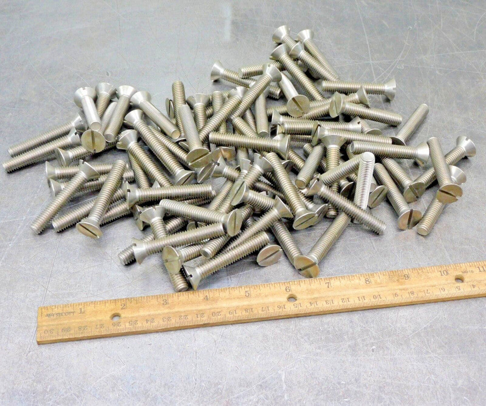Lot of (80) Stainless Steel SS 3/8-16 x 2-1/4" SAE Flat Head Screw Bolt Fastener