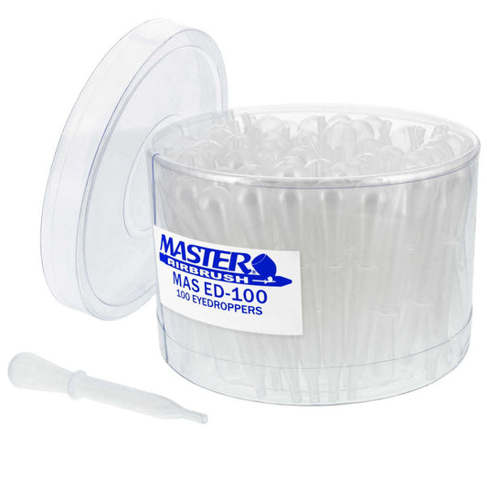 100 Disposable Plastic PIPETTE EYE DROPPERS Transfer Liquids Mix Airbrush Paint