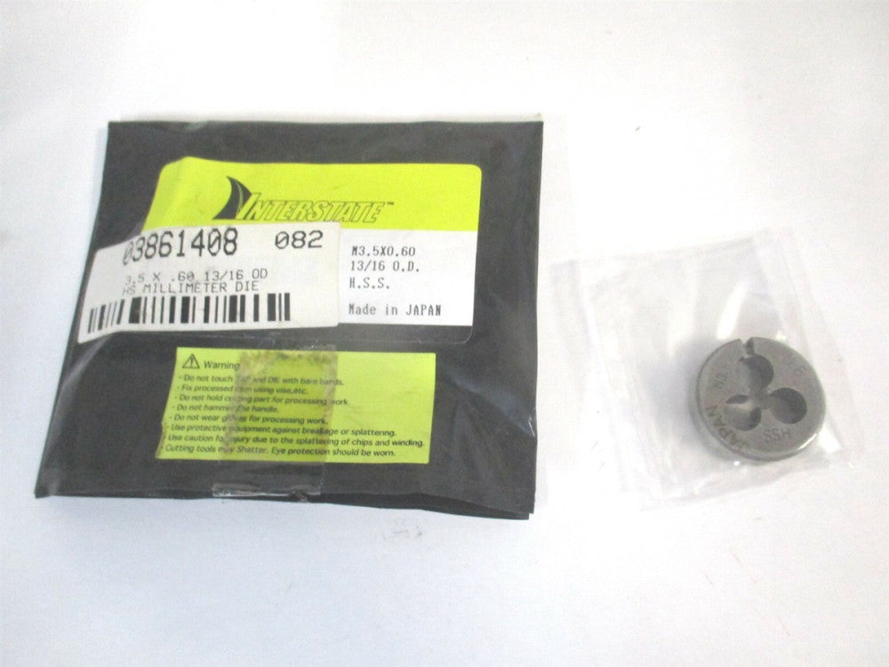 (314-1064) M3.5x0.60 Metric Coarse 13/16" High Speed Steel Round Adjustable Die 