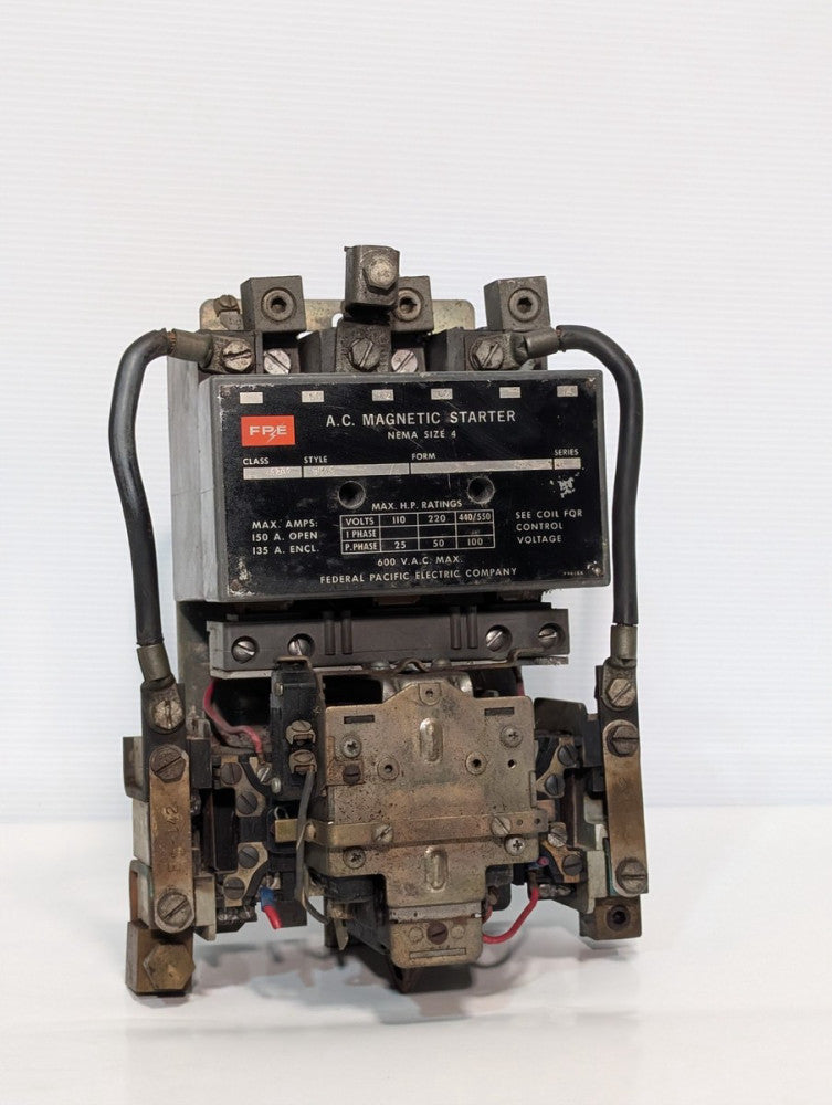 Federal Pacific 4204-BU43 A.C. Magnetic Starter NEMA Size 4, 150A, 600VAC