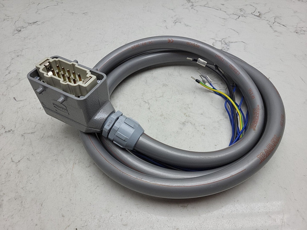 Harting HAN 10 E-M Male Connector 09330102601 Hood Housing w/ Cable 09300101521
