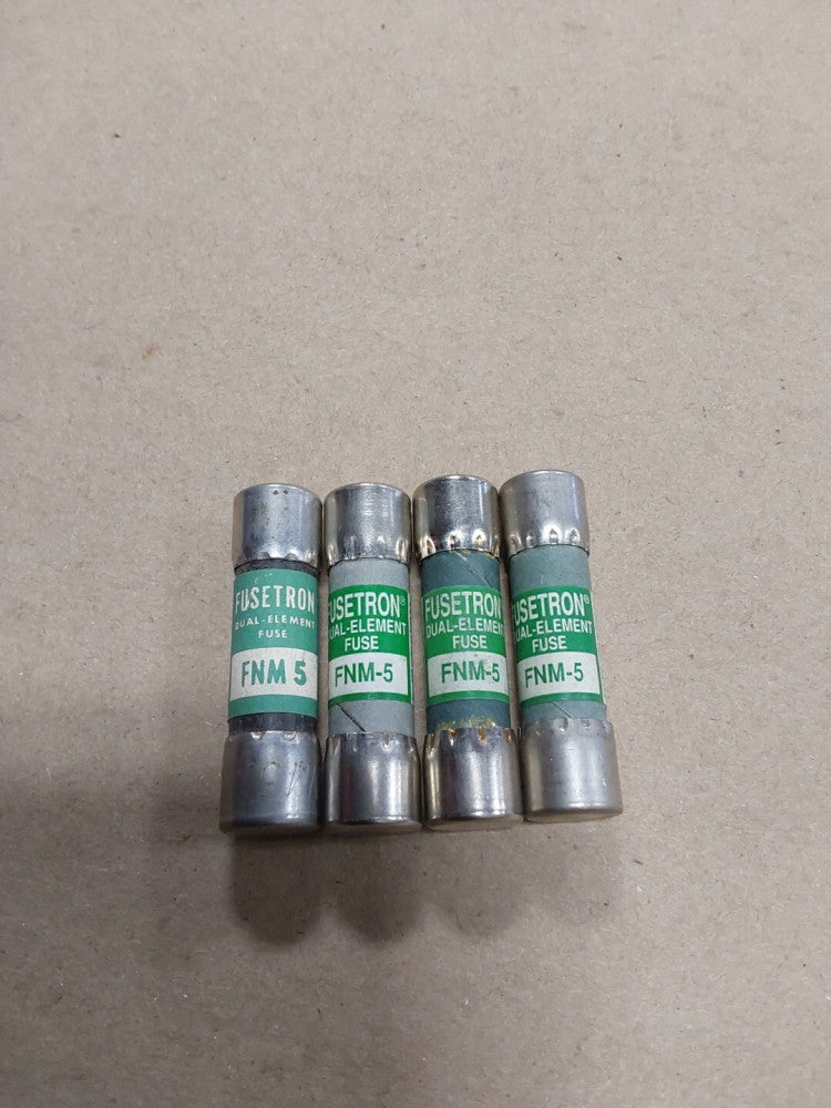 Bussmann Fusetron FNM-5 Dual Element Fuses, Lot of 4