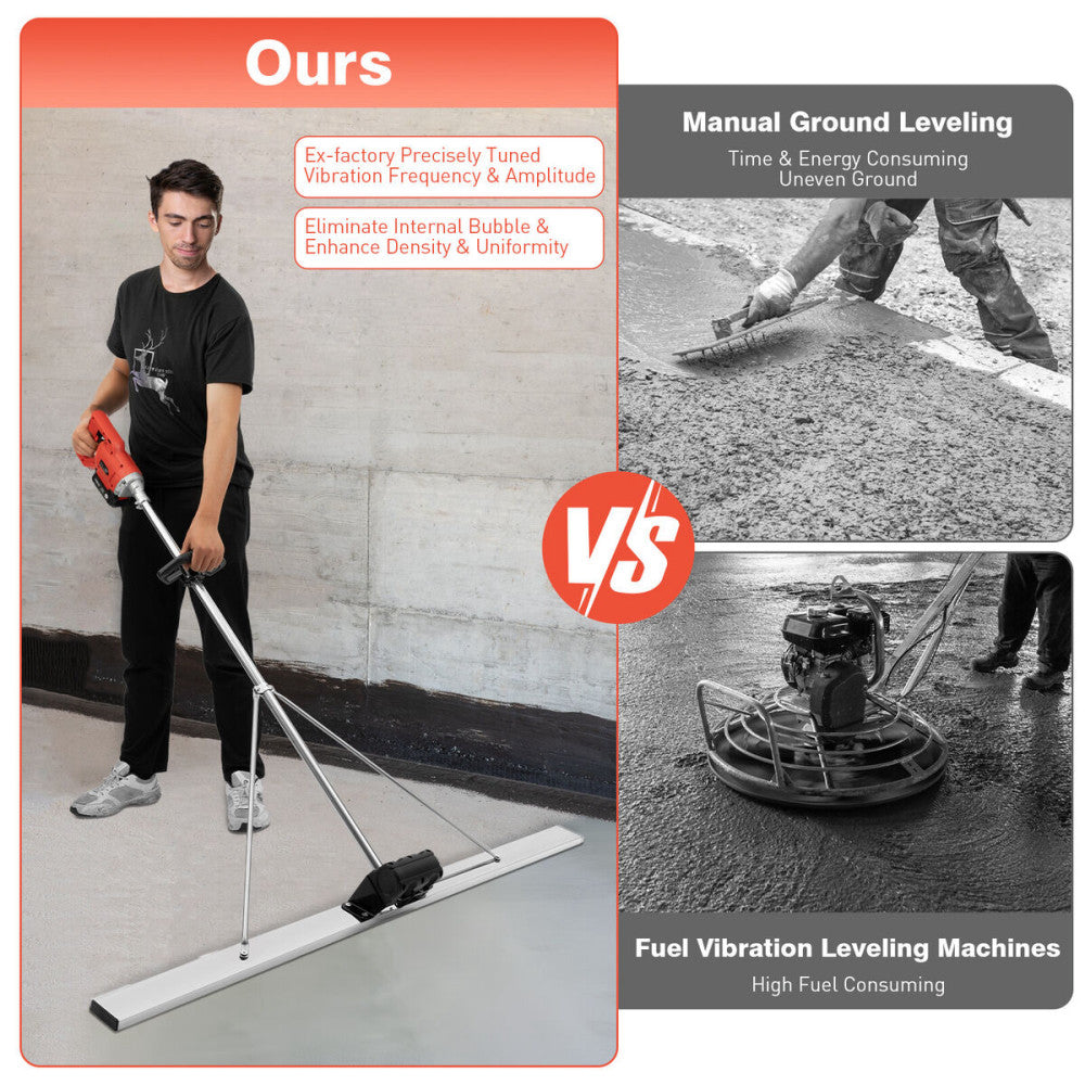 21V Cordless Concrete Vibrators Surface Power Trowel w/ 59" Screed Blade Rulder