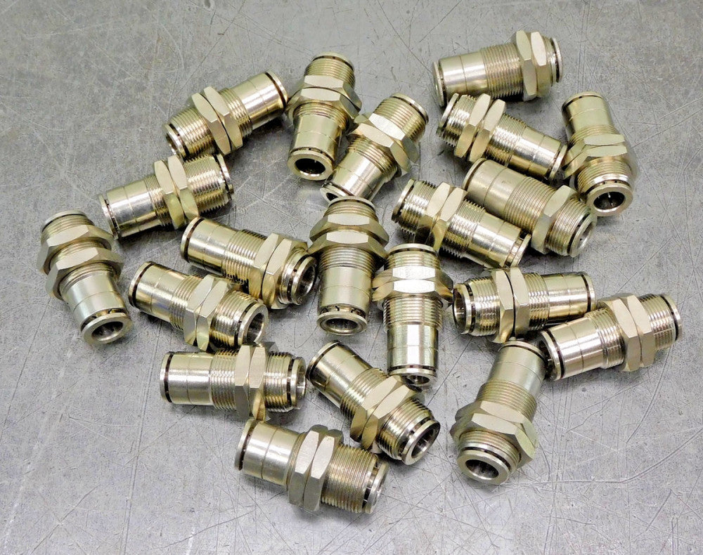 Stainless Steel SS Push Connect Bulkhead Union Fitting 3/8" Lot of Twenty (20)