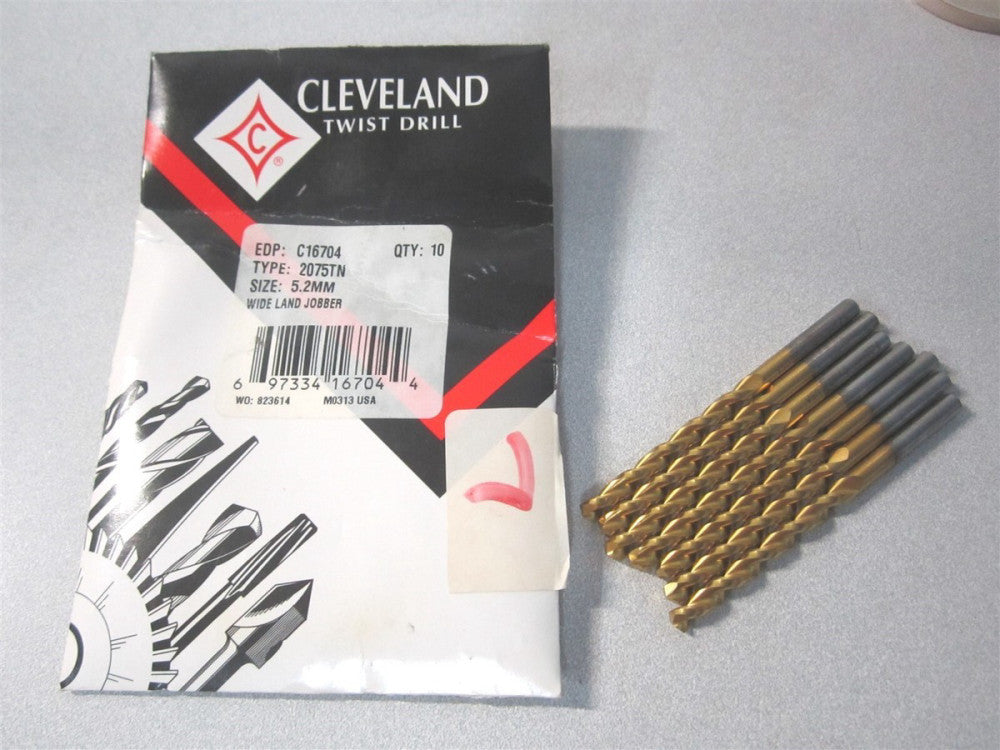 Cleveland (C16704) 5.20 mm x 3.3860" OAL Cobalt 135 deg Jobber Drill - Pack of 7