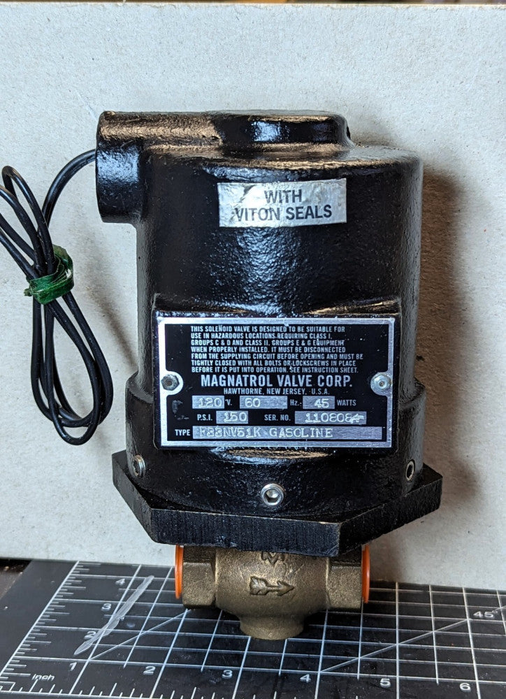 Magnatrol Bronze Solenoid Valve Gasoline 120V, 150psi, 45W, 3/8" NEW [A7B5]