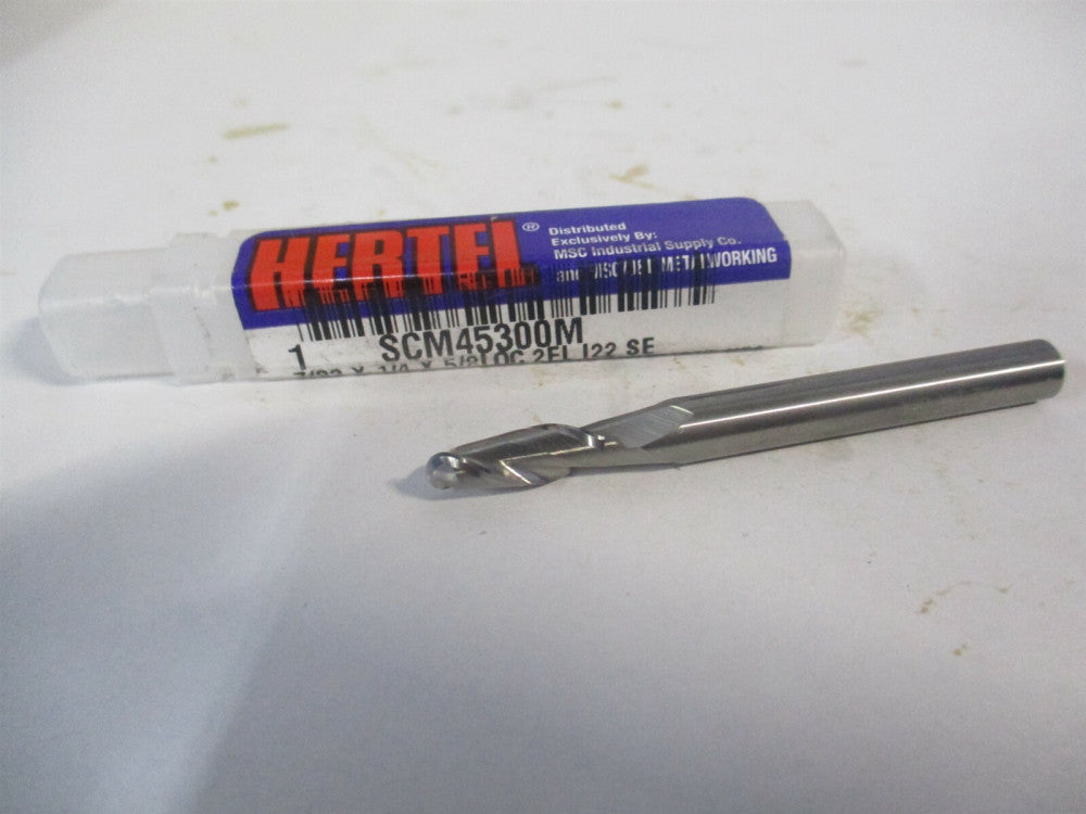 (EE5249014) 7/32" x 5/8" x 1/4" x 2-1/2" OAL 2 Flute Solid Carbide Ball End Mill