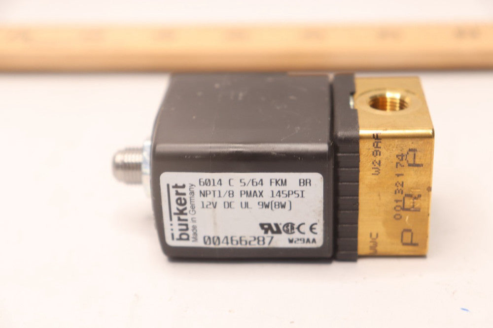 Burkert Pneumatic Solenoid Valve 12V DC 145 Psi 1/8" NPT 00466287