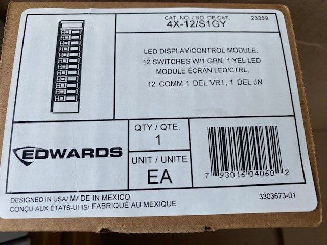 EST Edwards 4X-12/S1GY LED Display Control Module (NEW)
