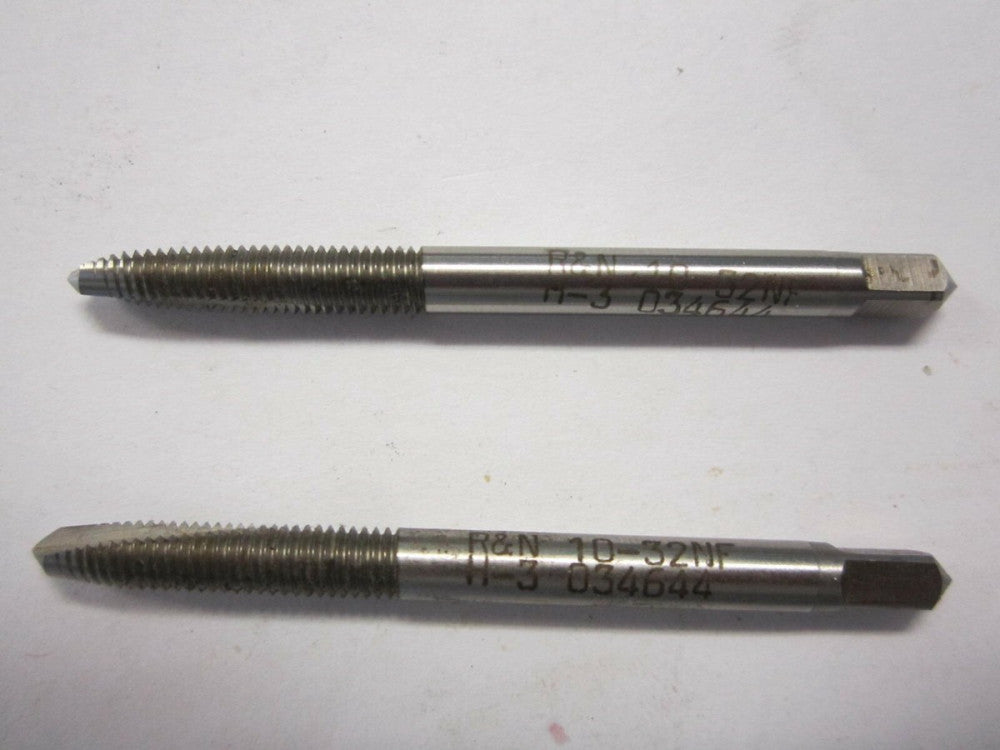R&N (034644) #10-32 H3 2-Flute Spiral Point Plug Chamfer Taps - Lot of 2 